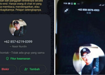 Tangkapan layar smartphone yang mengaku ketua PWI Aceh